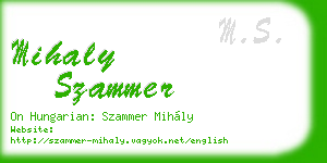 mihaly szammer business card
